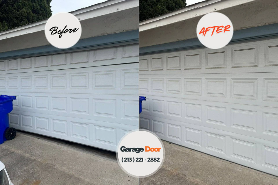 Before and after: garage door repair Adams Center, NY